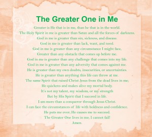 Prayer - The Greater One in Me